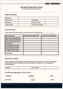 Income Declaration Form