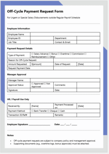 Off-Cycle Payment Request Form