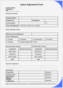 Salary Adjustment Form