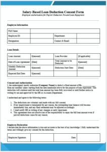 Salary-Based Loan Deduction Consent Form