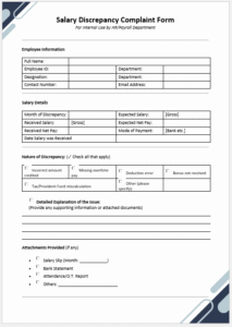 Salary Discrepancy Complaint Form