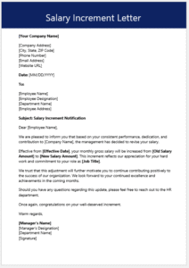 Salary Increment Letter