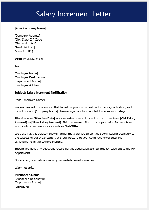 Salary Increment Letter