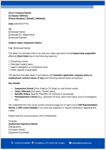 Salary Suspension Notice