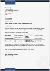 Salary Transfer Request Letter